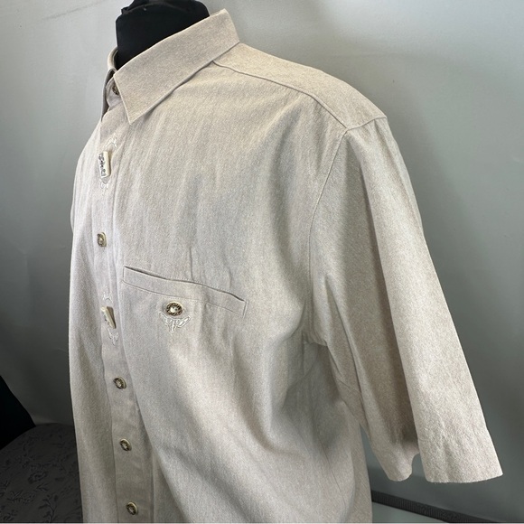 Alpenland Cotton Button Up Shirt 17.5”Collar / 53” Chest - Picture 7 of 11